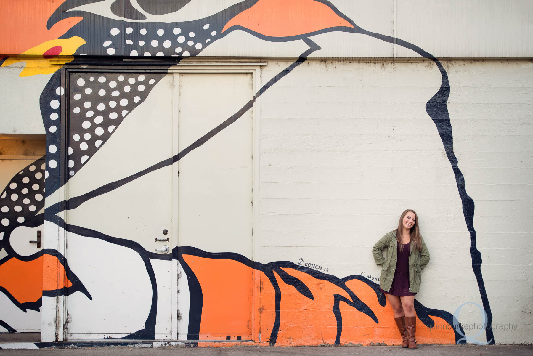 high school senior portrait mural